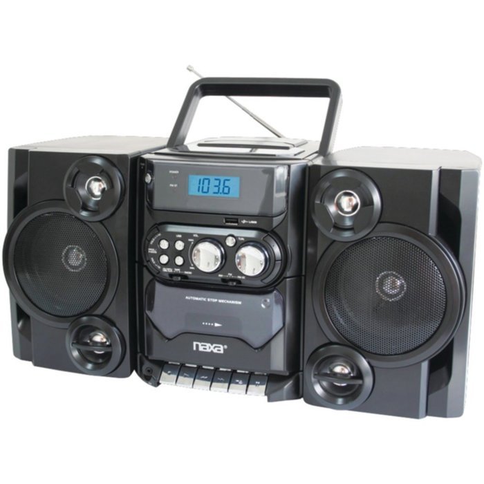 NAXA NPB428 Portable CD Player Boombox AM/FM Radio USB & Aux-Inputs 110V/220V Electronic Accessories