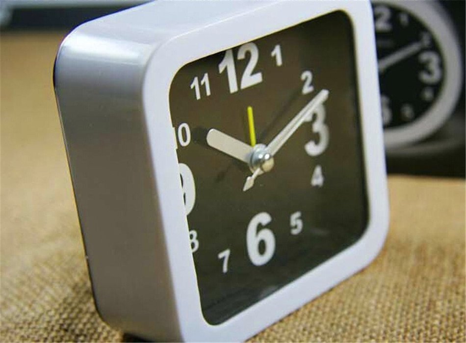 Surborder Shop Modern White Square Classic Silent Desk Travel Alarm Clock N4
