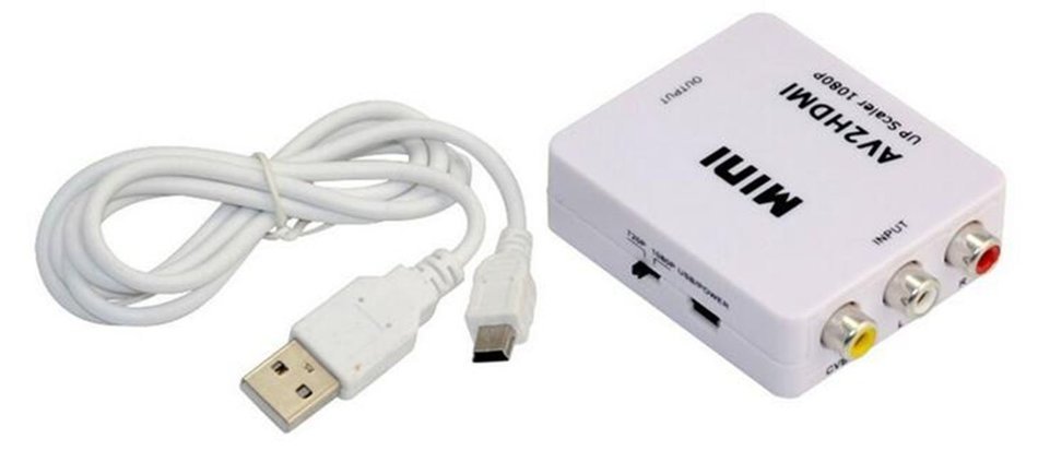 Kangcheng 1080p HDMI to RCA CVBS AV Composite Converter HDMI2AV Adapter support PAL/NTSC TV format output(black) N6