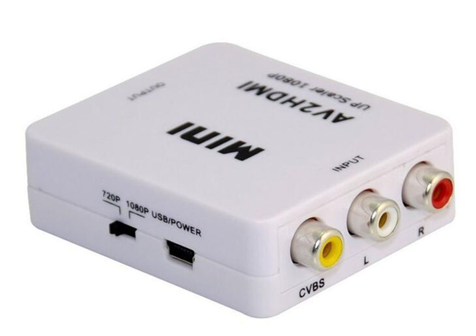 Kangcheng 1080p HDMI to RCA CVBS AV Composite Converter HDMI2AV Adapter support PAL/NTSC TV format output(black) N7