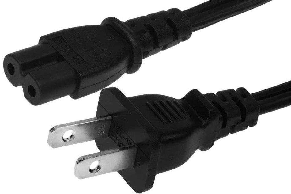 10ft 18 AWG 2-Slot Non-Polarized Power Cord (IEC320 C7 to NEMA 1-15P) N5