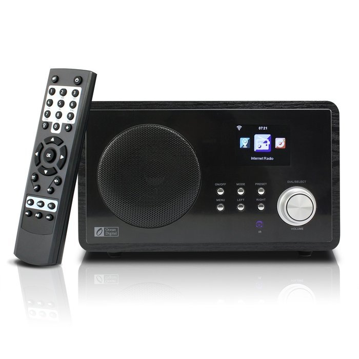 Ocean Digital WiFi Internet Radio WR60 Wlan Wireless Connection Wooden Desktop Media Player Alarm Clock Big Display... N7