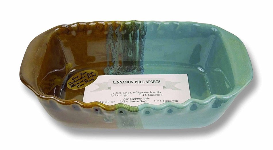 Clay In Motion Handmade Ceramic 1.25 Quart Loaf Pan - Ocean Tide