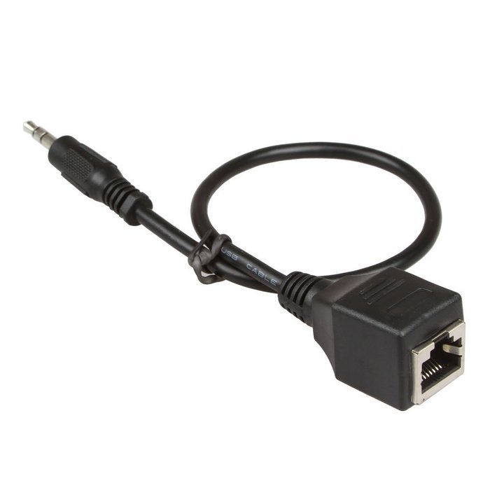 SHARPALIN 2 Pack DC3.5mm Stereo to DC3.5mm Stereo Audio Balun Extender Over Cat5/6 (2x Audio to RJ45 Female) N4