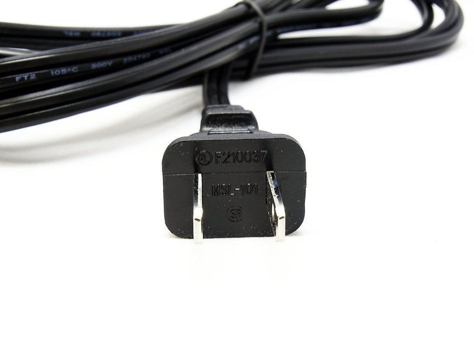 RiteAV - 6 Feet 18 AWG 2-Slot Polarized Power Cord IEC320C7 to NEMA 1-15P N3