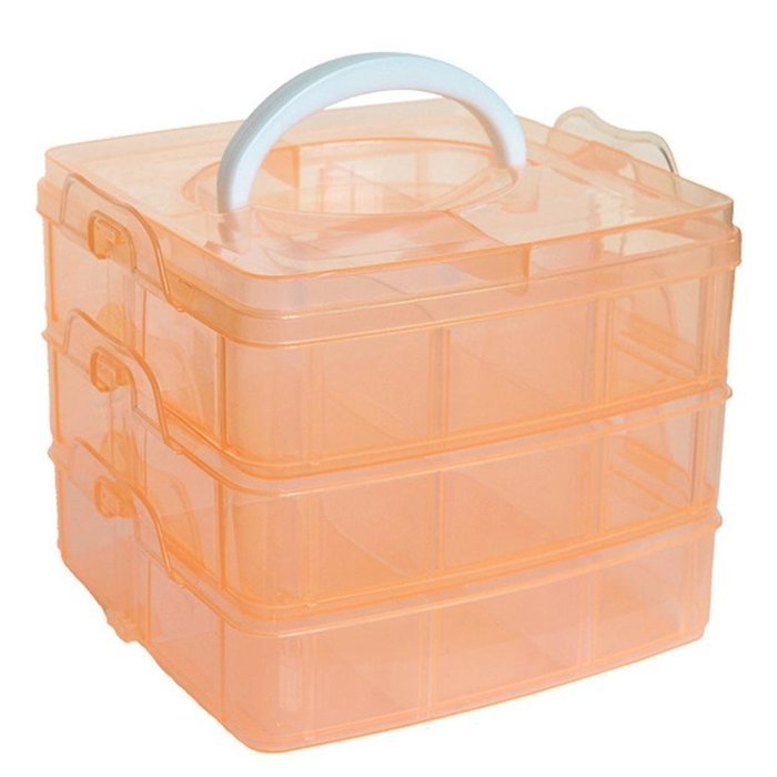 Storage Organizer, Creazy Clear Plastic Craft Beads Jewellery Storage Organizer Tool Box Case (White) N5