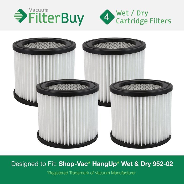 4 - Shop-Vac 9039800, 903-98-00, 90398 Vacuum Cleaner Filters. Designed by FilterBuy to fit Shop-Vac H87S550A,...