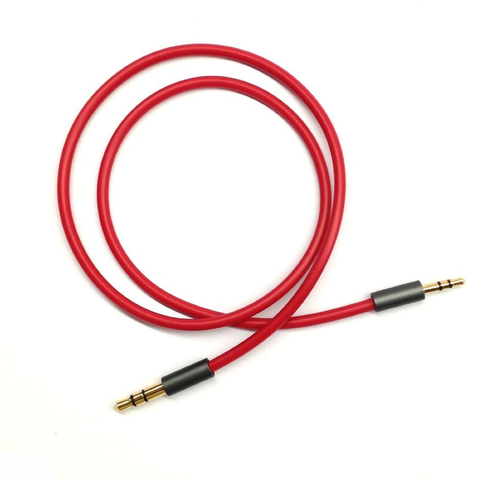 Red 1.5ft Gold Plated Design 3.5mm Male to 2.5mm Male Car Auxiliary Audio cable Cord headphone connect cable for... N4