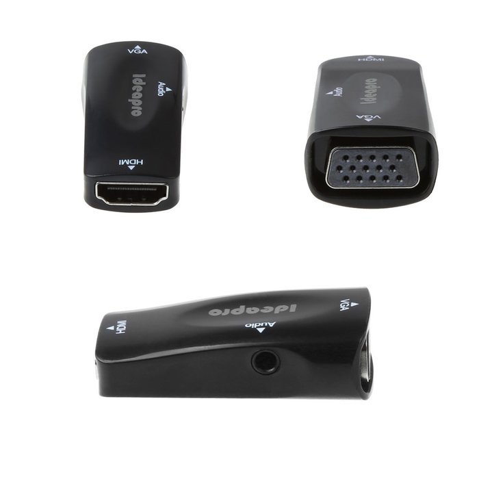 IDEAPRO Active HD 1080P HDMI Female to VGA Female Converter Adapter Dongle with 3.5mm Audio for Laptop PC Xbox...
