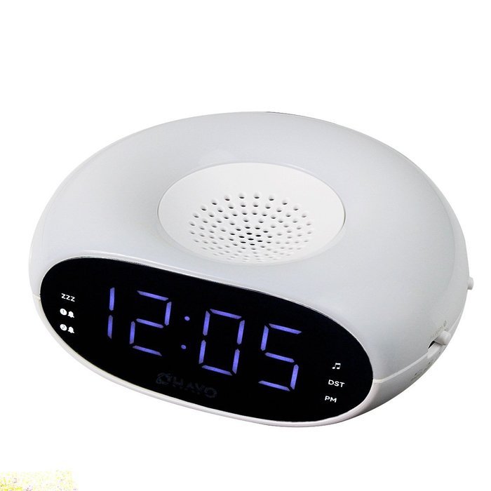TIVDIO RT-4500 Digital Dual Alarm Clock with FM Radio Sleep Timer LED Display Snooze Night Light(White)