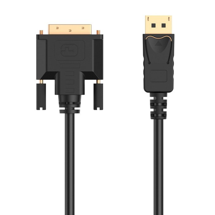 DP to DVI, Rankie 6FT Gold Plated DisplayPort DP to DVI Cable (Black) - R1109 N5
