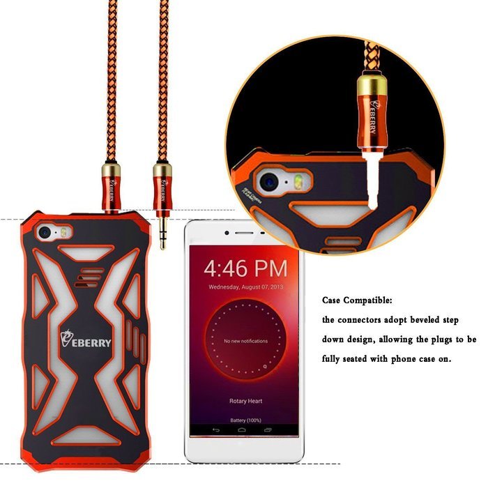 eBerry [A04 3.5mm Male to Male Audio Cable] Special Color Contrast Nylon Fiber Cloth Foil Shielded Slim Waist... N26