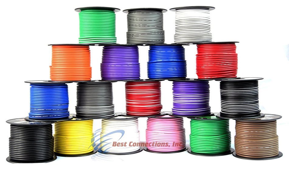 14 GA GAUGE 100 FT SPOOLS PRIMARY AUTO REMOTE POWER GROUND WIRE CABLE (4 ROLLS) N4