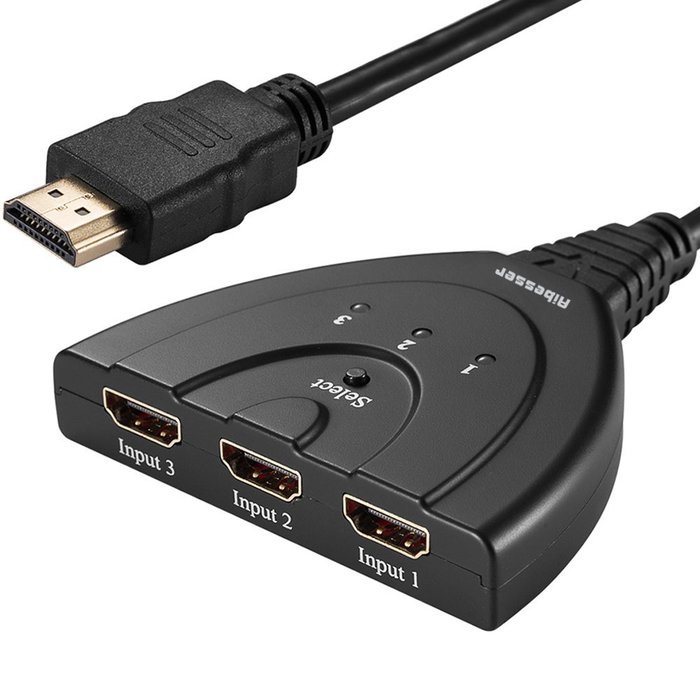HDMI Switcher V1.3, Aibesser Intelligent 3 Input 1 Output HDMI Swither 3 Port Switch with IR remote for DVD,STB... N6