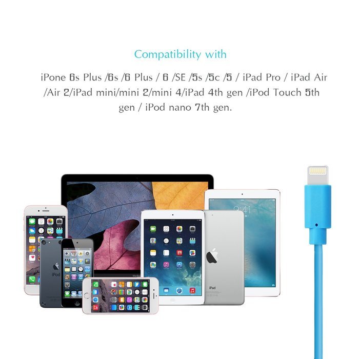 Nikolable iPhone cable 2pcs Lightning to USB Cable, 10ft Charging and Syncing Cable for iPhone, iPhone 7 7Plus... N28