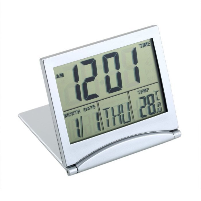Desk Large Screen Digital LCD Thermometer Calendar Date Alarm Snooze Clock B5 N6
