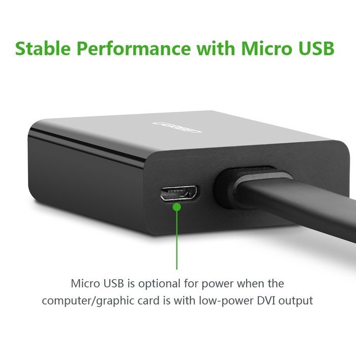 DVI to VGA, Ugreen Active 1080p DVI-D to VGA Adapter 24+1 DVI Male to VGA Female Converter, 60HZ and 3D, for PC... N3
