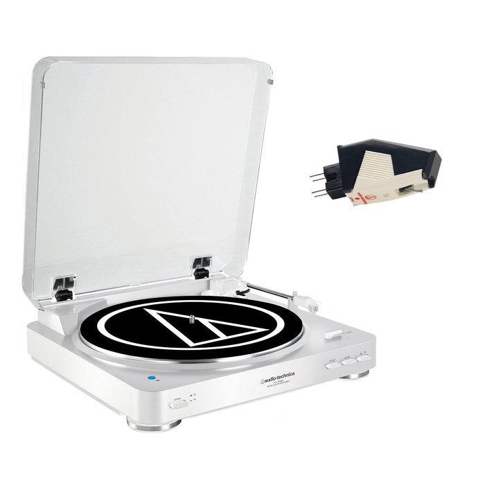 Audio Technica Turntable, AT300P Cartridge and ATN3472C Stylus Bundle ATLP60TWH