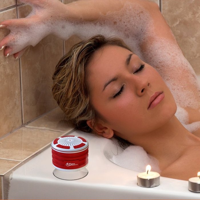 iFox iF013 Bluetooth Shower Speaker - Certified Waterproof. Wireless Speakerphone Pairs To All Bluetooth Devices... N26