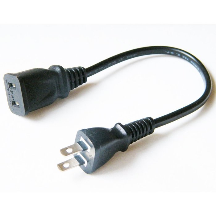 1ft short US power extension cable cord US AC 2-Prong male/female power cable N2