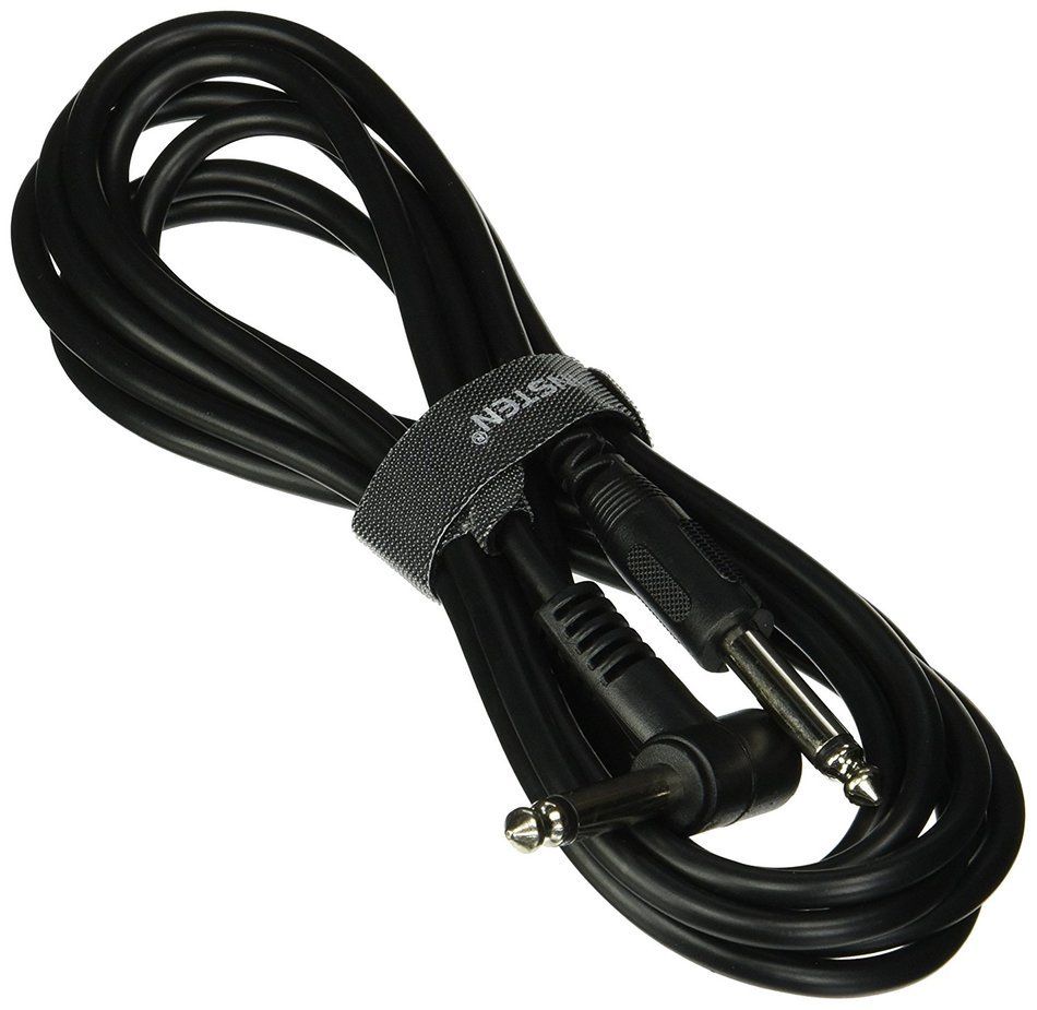 Insten TOTHGUTR10F1 1/4-Inch Straight to Right Angle Guitar Patch Cable M/M 10-Feet, Black