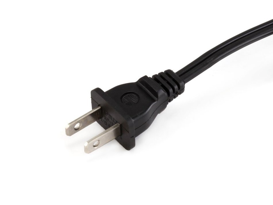 Monoprice 107673 10-Feet 18AWG Unpoloraized C7 to NEMA 1-15 AC Power Cable - Black N2