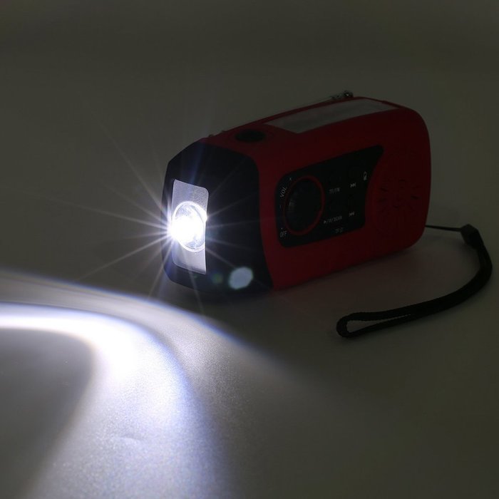 Solar LED Flashlight, OUTAD Portable Hand Crank Self Powered Emergency Radio with 2000mAh Smart Phone Charger,... N3