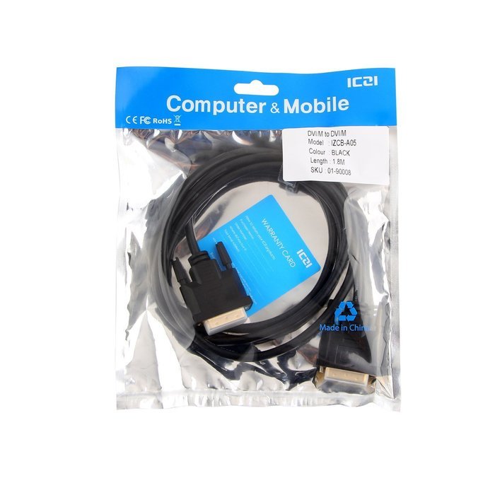 DVI Cable, ICZI DVI Male to DVI Male Cable Gold Plated Single Link (24+1 Pin) Digital Video Monitor Cable - 6... N6