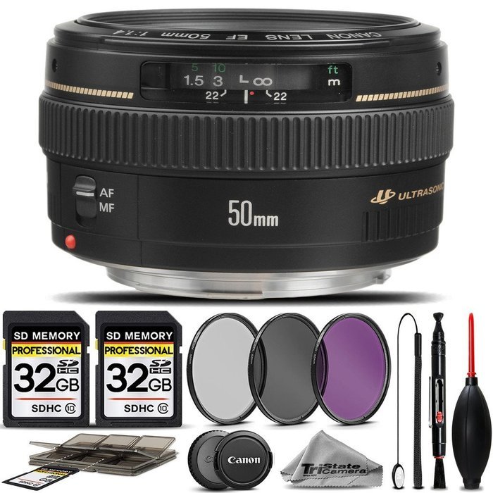 Canon EF 50mm f/1.4 USM Lens For The Canon XT, XTi, T1i, T2i, T3, T3i, T4i, T5, T5i, 10D, 20D, 30D, 40D, 50D,... N3