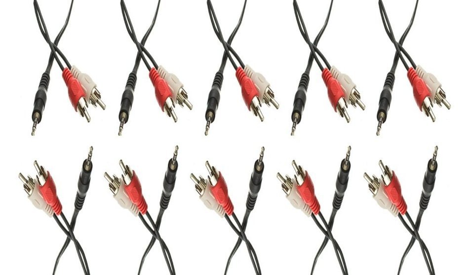 C&E 3.5mm Stereo Male to Dual RCA Male (Right and Left) Audio Cable, 6 Foot N5