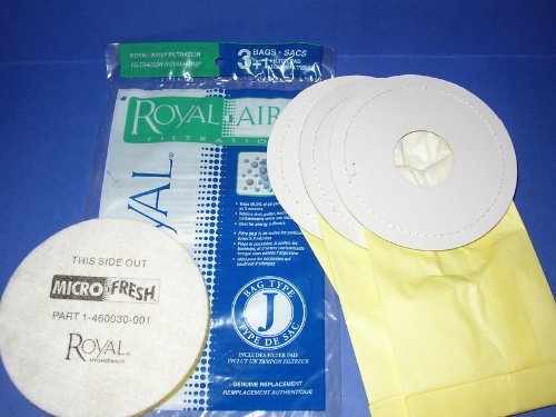 Royal / Dirt Devil Type J Royal-Aire Micro-Filtration Vacuum Bags 3-467130-001 - 3 bags + 1 Filter - Genuine N2