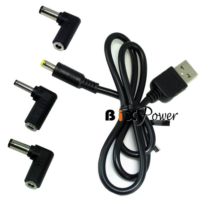 BiXPower USB Port Power Cable with 3 Extra Popular Interchangeable Connector Tips N3