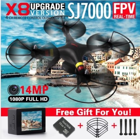 Syma X8 X8C X8W FPV RC Quadcopter Drone with 14MP WIFI Camera 2.4G 6Axis RTF dron RC Helicopter Fit SJ7000 Camera... N4