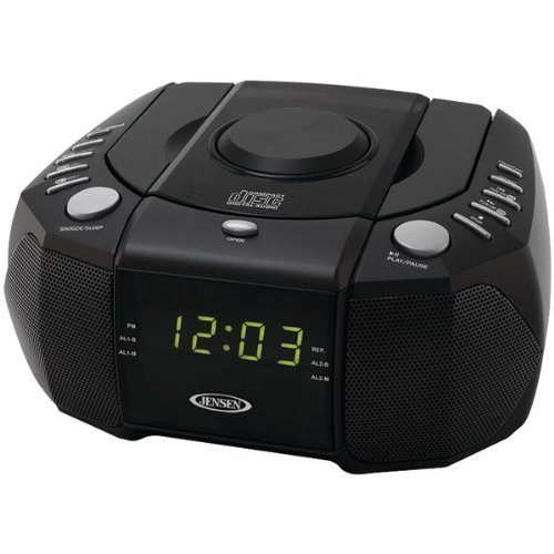 New JENSEN JCR-310 Dual Alarm Clock AM/FM Stereo Radio with Top-Loading CD Player