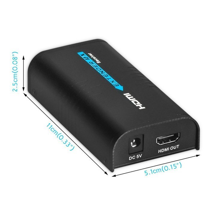 HDMI Extender, Matcis&reg; HDMI Signal Extenders Over CAT 5e/6 UTP/STP Ethernet Cable Up to 120m (Up to 120M, Sender... N24