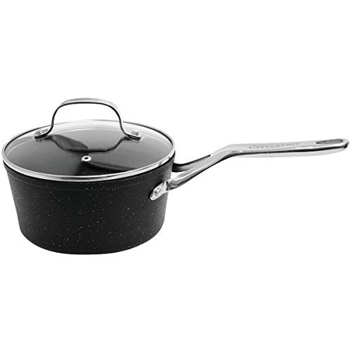 New THE ROCK by Starfrit 060316-002-0000 THE ROCK by Starfrit Saucepan with Glass Lid & Stainless Steel Handles...