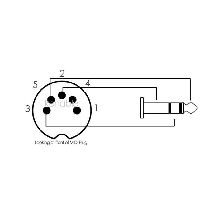 kenable 5 Pin Din MIDI Plug To 3.5mm Jack Stereo Plug Audio Cable 2m (~6 feet) N3