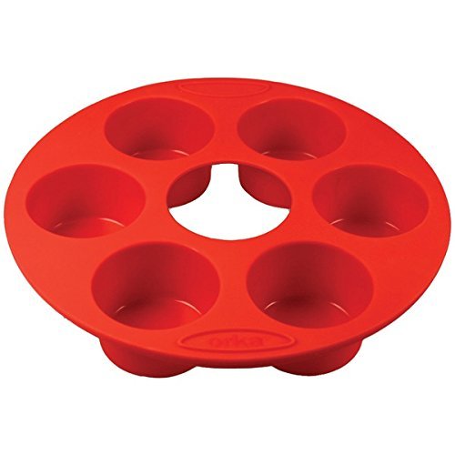 New ORKA OD120201 6-Mold Silicone Muffin Pan, Set of 2 (Red)