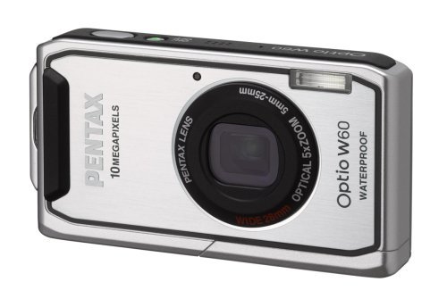Pentax Optio W60 Waterproof 10MP Digital Camera with 5x Wide Angle Optical Zoom (Silver) N2