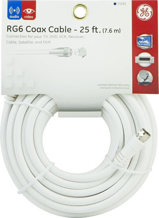 GE 73282 25-Feet RG6 Video Cable, White N2