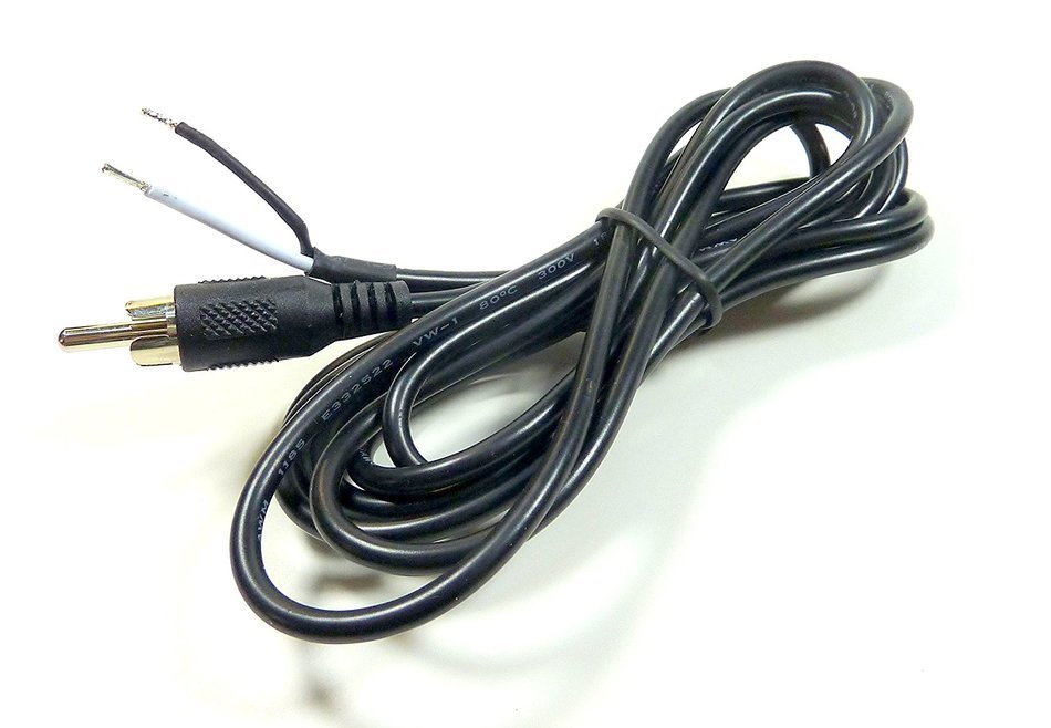 6-ft RCA Male Shielded Audio Cable To Bare Wire For Speakers & Subwoofer, Heavy-Duty 18 AWG N6