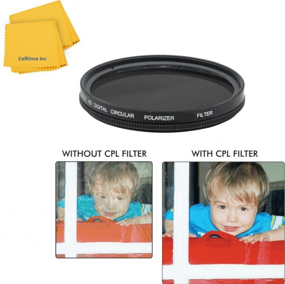 49mm Circular Polarizer Multi-Coated Filter for Panasonic HC-X900M Cameras