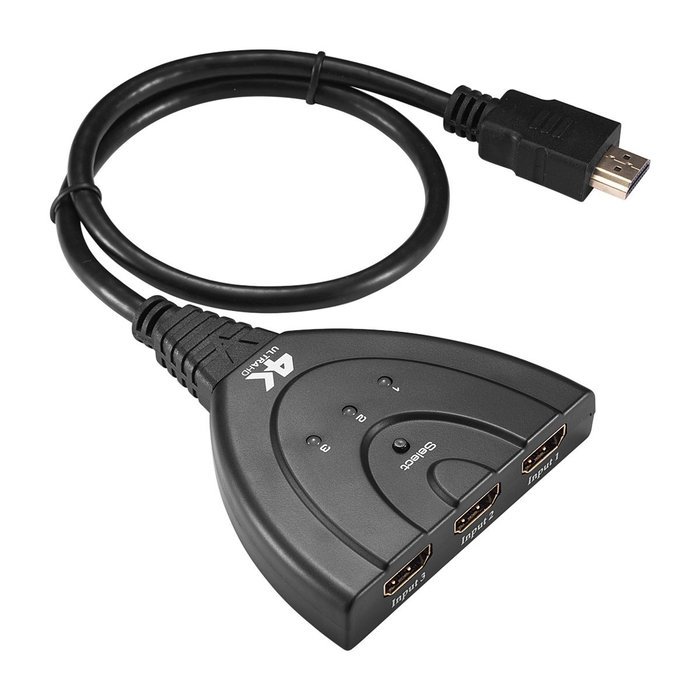 HDMI Switcher V1.3, Aibesser Intelligent 3 Input 1 Output HDMI Swither 3 Port Switch with IR remote for DVD,STB... N12