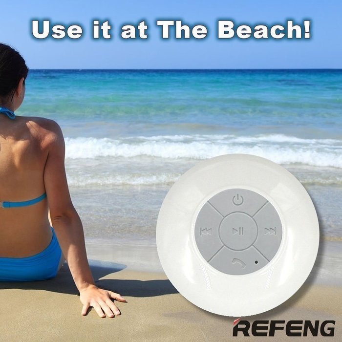 ReFeng RF510 HD Water Resistant Bluetooth 3.0 Shower Speaker with CE&ROHS Certificate (UV White) N5
