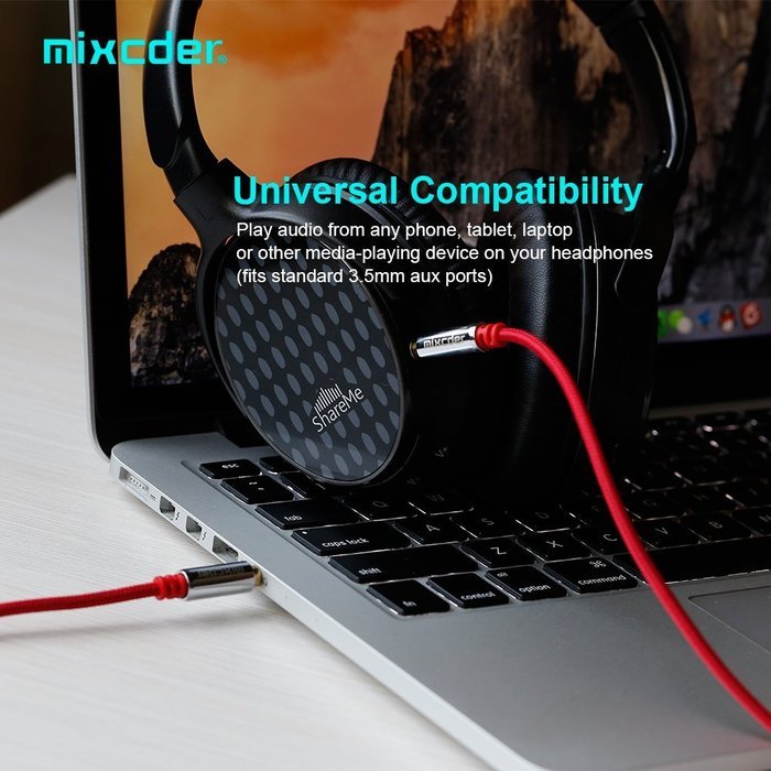 Mixcder AC505 3.5mm Jack Male to Male Stereo Audio Cable Gold-plated Braided Nylon Cord Universal AUX Cable -... N7