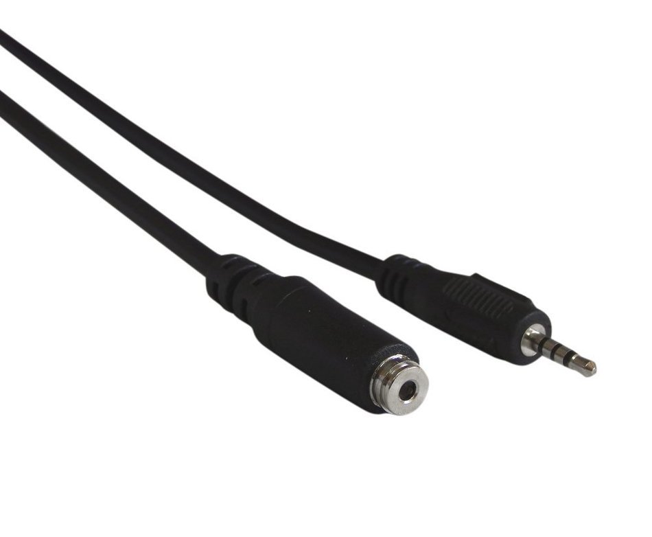 YCS Basics 12 foot 2.5mm male to female 4 conductor headphone / aux cable N10