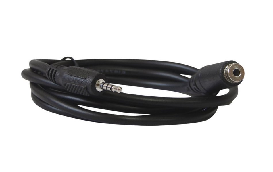 YCS Basics 12 foot 2.5mm male to female 4 conductor headphone / aux cable N11