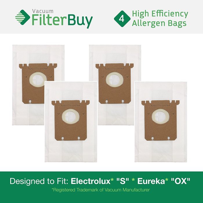 8 Electrolux S & Eureka OX Micro Allergen Bags. Designed by FilterBuy to Replace Eureka Part # 61230. N2