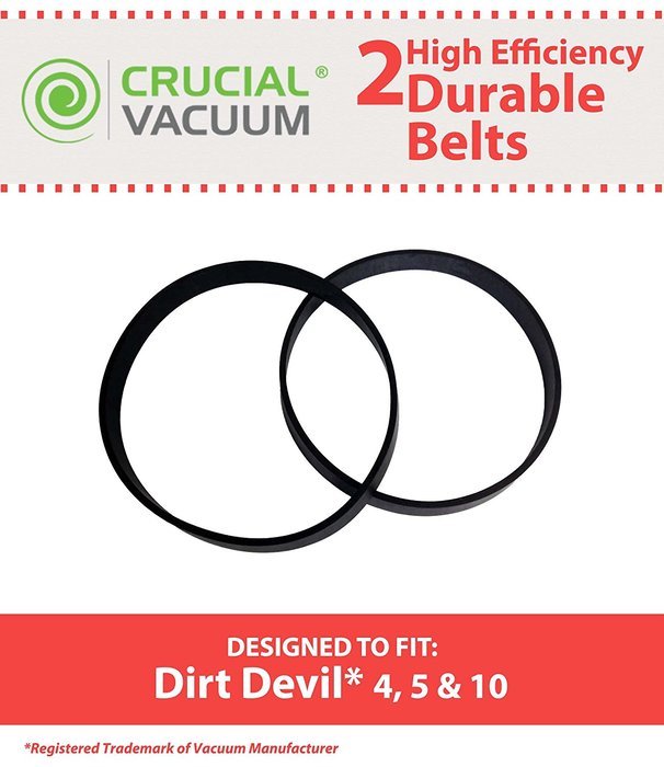 2 Dirt Devil Style 4, 5 & 10 Durable Vacuum Belts Designed To Fit Dirt Devil Fantom Fury, Featherlite, Swivel...