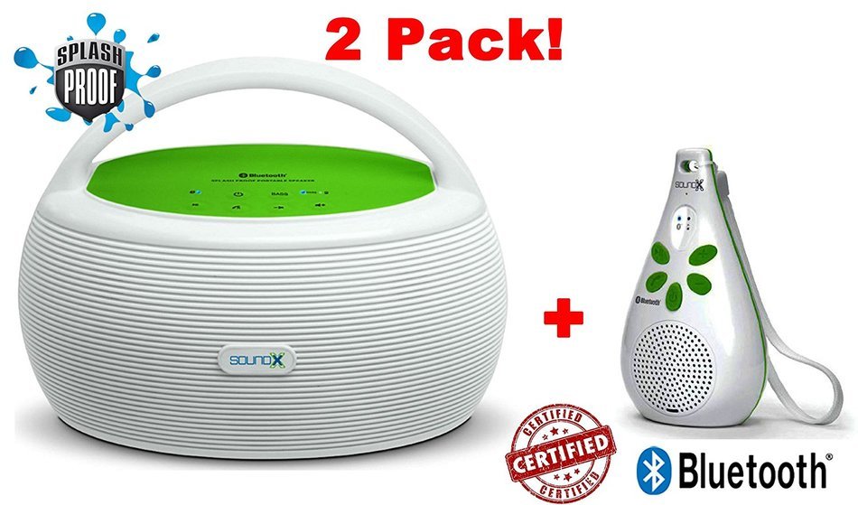 2-Pack SMI440BTX & SMI438BTX Portable HD Outdoor Bluetooth Boombox Blast 20W BIG Rechargeable Waterproof Hi-Fi...